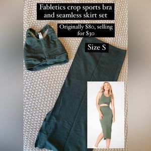 Fabletics crop sports bra and skirt set